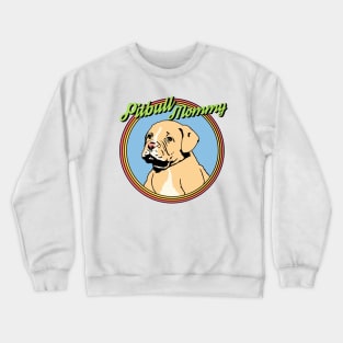 Pitbull Mommy Cute Puppy Dog Lover Vintage Illustration Crewneck Sweatshirt